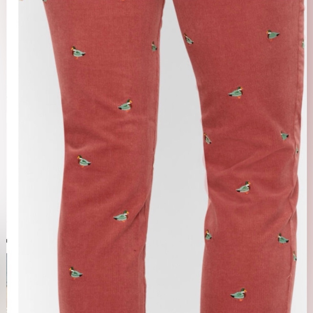 Talbots 6P Talbots Stretch Corduroy Straight Leg Pants - Mallard Embroidered - Picture 3 of 12